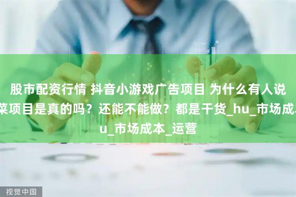 股市配资行情 抖音小游戏广告项目 为什么有人说是割韭菜项目是真的吗？还能不能做？都是干货_hu_市场成本_运营